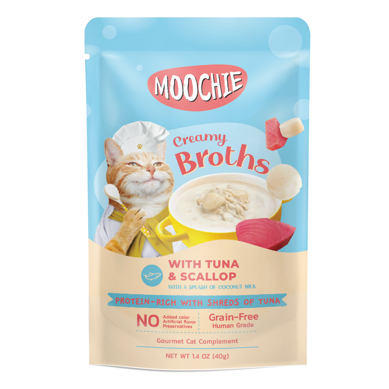 MOOCHIE CREAMY BROTH WITH TUNA & SCALLOP 40g Pouch