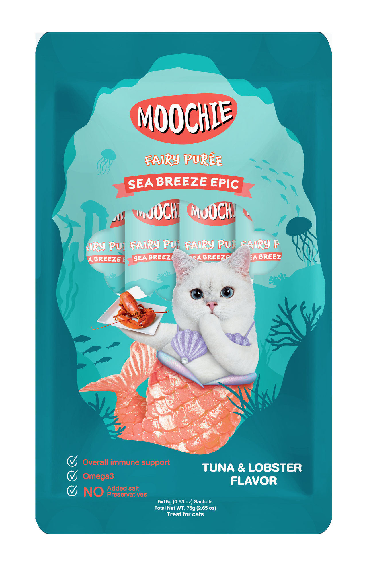 Moochie Sea Breeze Epic Tuna & Lobster Flavor 15g Pouch