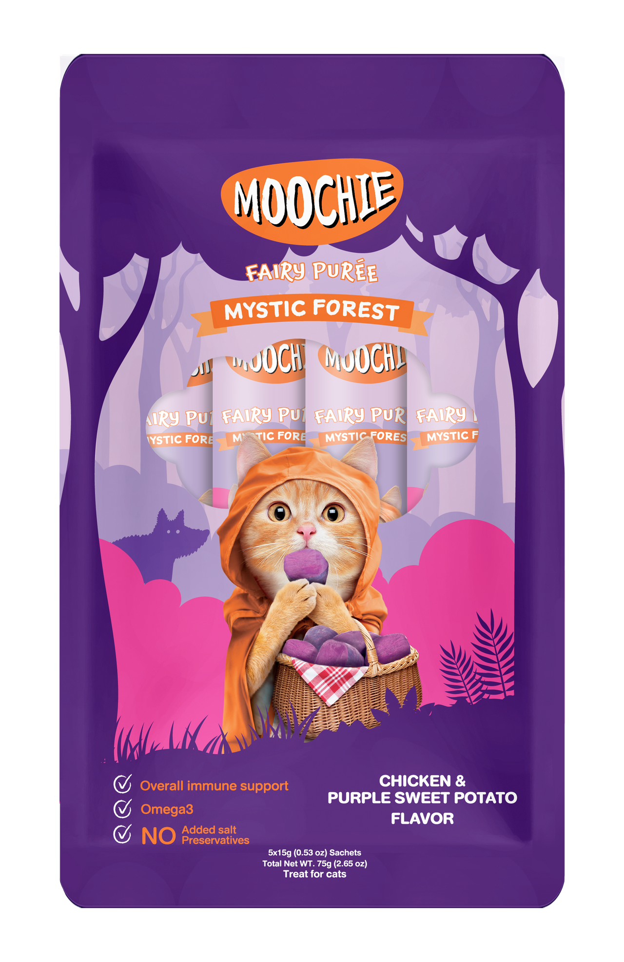 MOOCHIE Mystic Forest CHICKEN & PURPLE SWEET POTATO FLAVOR 15g Pouch