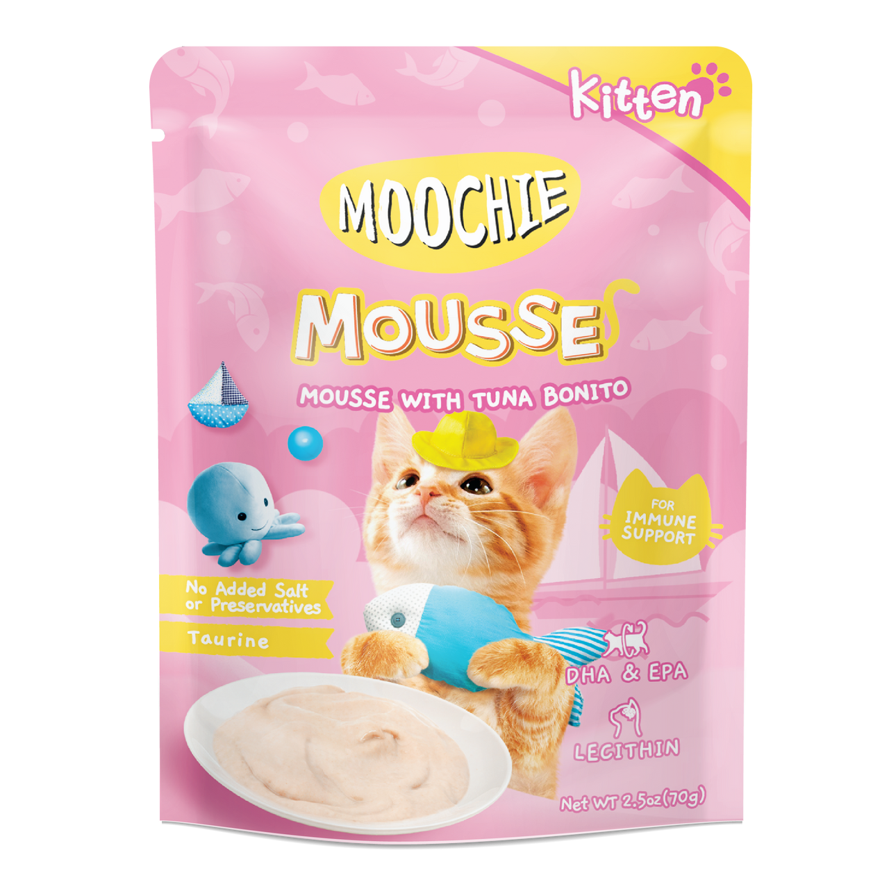 MOOCHIE KITTEN MOUSSE WITH TUNA BONITO 70g Pouch