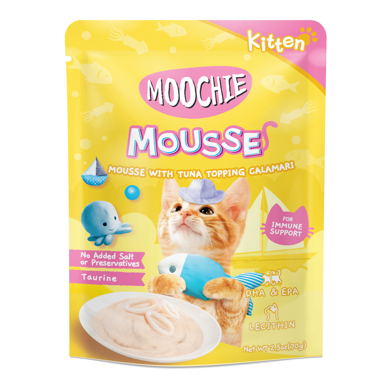 MOOCHIE KITTEN TUNA WITH TOPPING CALAMARI 70g Pouch