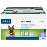 Milpro for Dogs from 5-75 kg weight 12.5mg/125mg 2 tablets