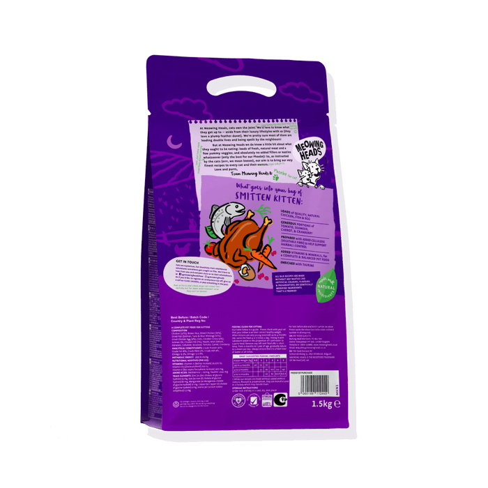 Meowing Heads Smitten Kitten Dry Cat Food 1.5kg - 1.5kg