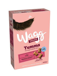 Wagg Yumms Liver Crunchy Biscuits Oven Baked Dog Treats 400g - 400g