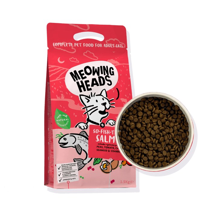 Meowing Heads So-Fish-Ticated Salmon Adult Dry Cat Food 4kg - 4kg