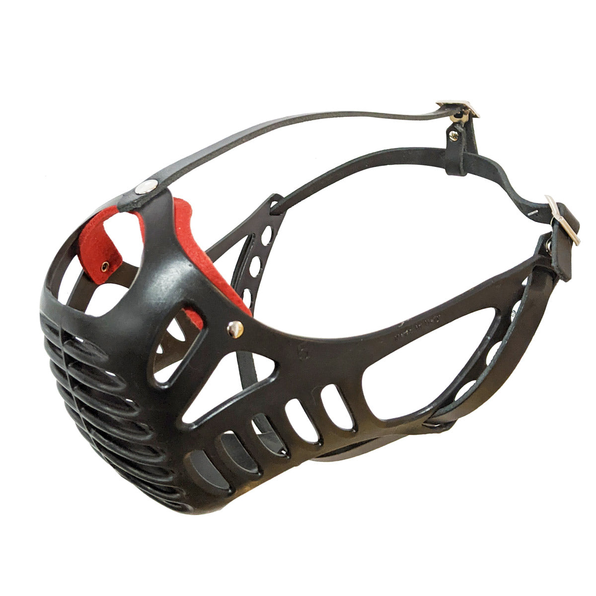 Dog Fever Molossian Muzzle with Leather Strap - black