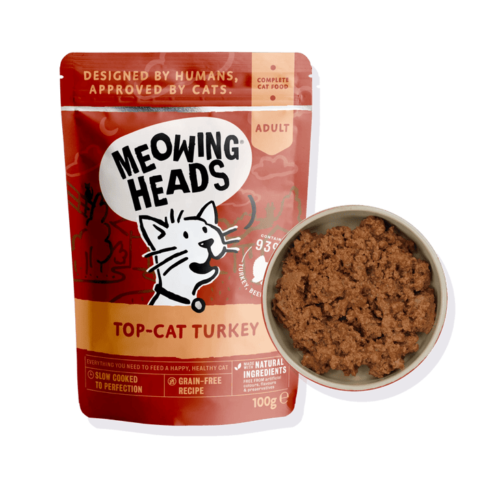 Meowing Heads Top-Cat Turkey Adult Wet Cat Food 100g - 100g