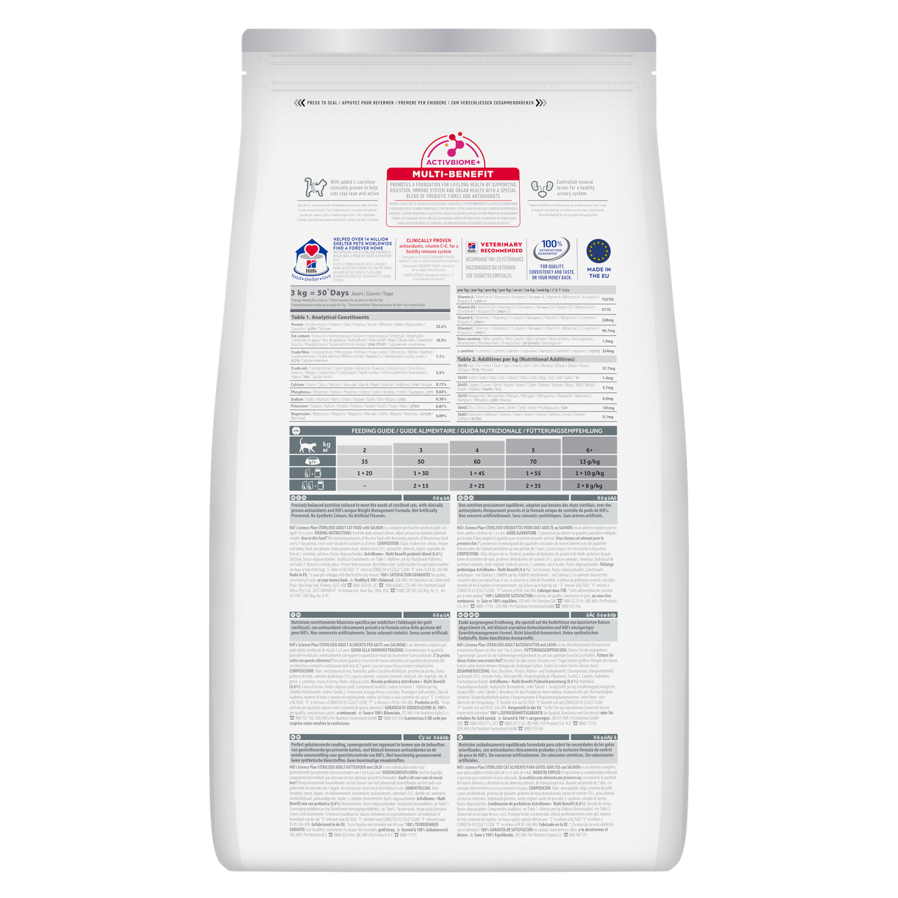 Hill’s Science Plan Sterilised Cat  Adult Cat Food With Salmon (10kg)