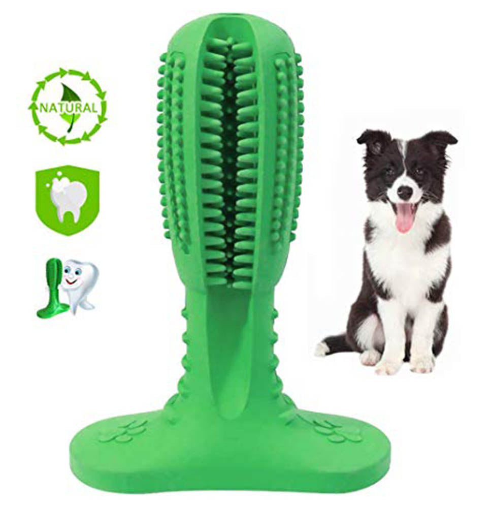 Dog toothbrush toy Chew Toys pet dog massage tooth cleaning tool interactive training toy natural rubber - Medium