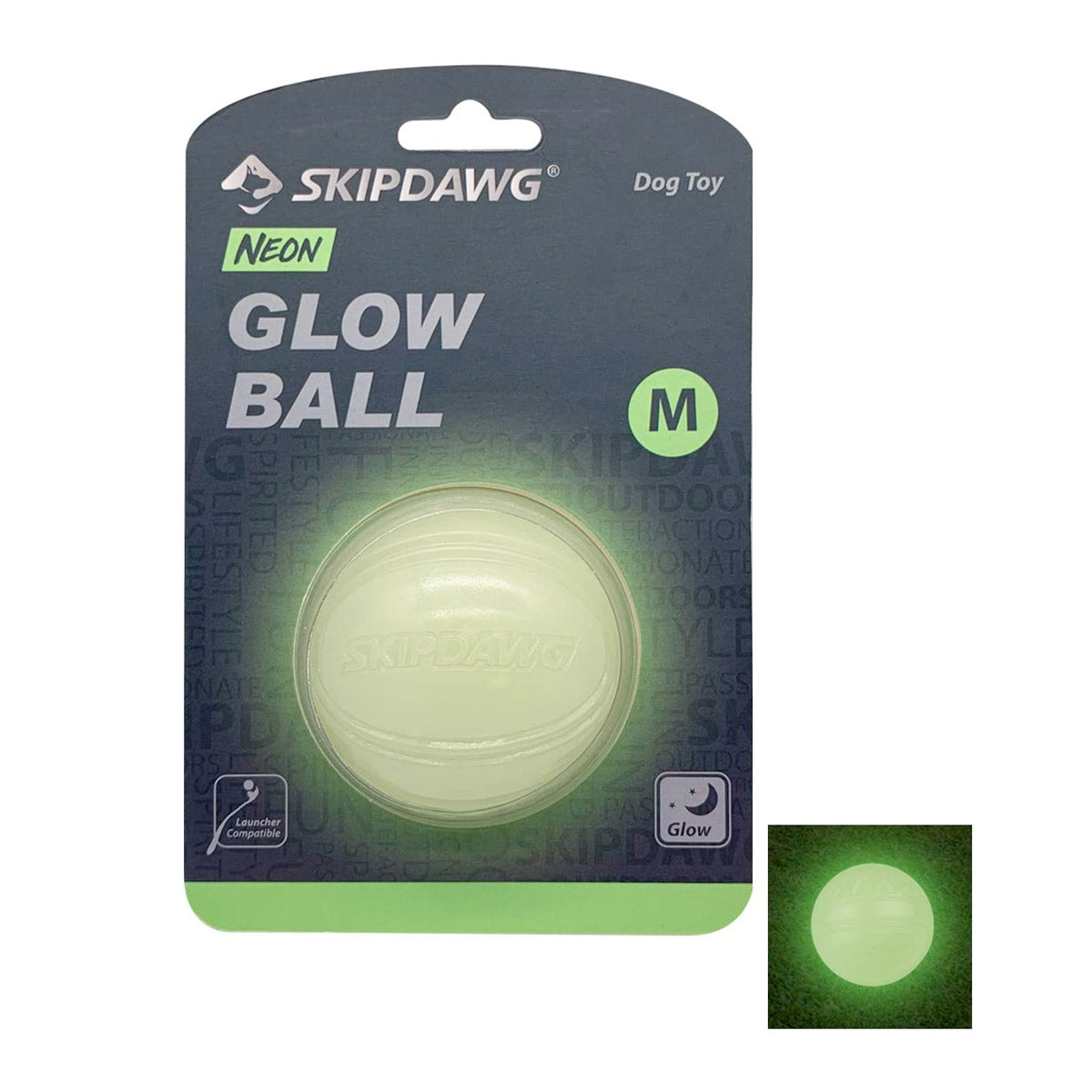 SKIPDAWG Neon Glow Dog Ball (Medium)