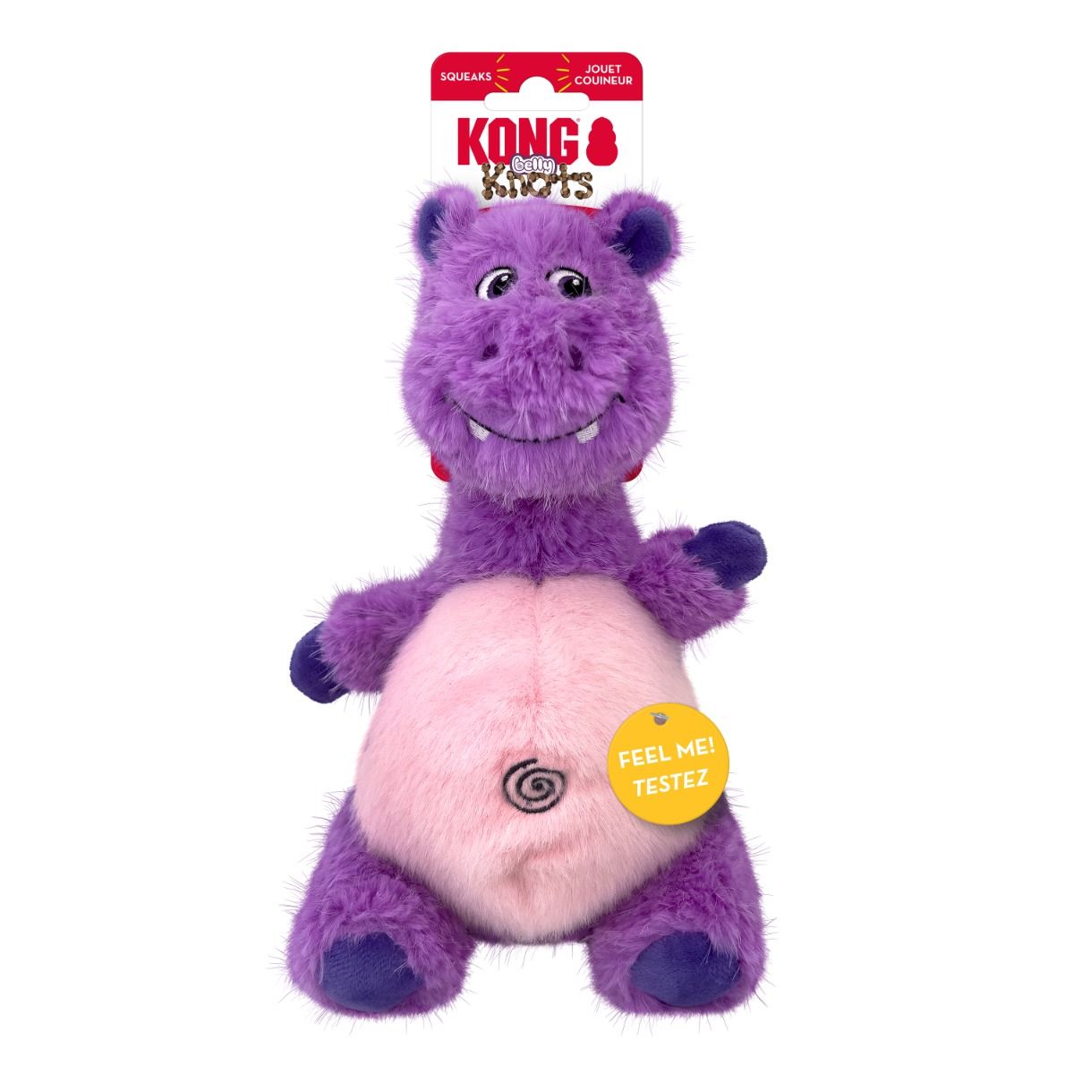 Kong Knots Belly Hippo Squeaker Dog Toy - M/L