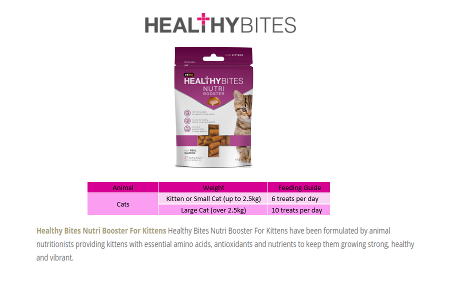 Healthy Bites Nutri Booster Kitten Treats 65g - 65G