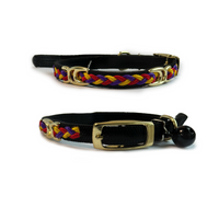 Nylon Elastic Cat Collar with Bell & Braid, Assorted Colors