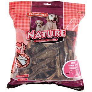 Flamingo Nature Snack Buffalo Tripe Dog Treats 500g - 500G