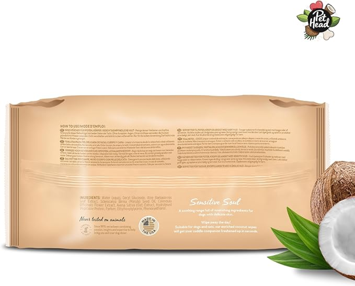 Pet Head Sensitive Soul Wipes 100/pk