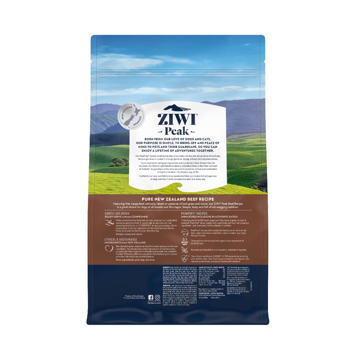 ZIWI Peak Air-Dried Beef Recipe Dry Dog Food - 1kg