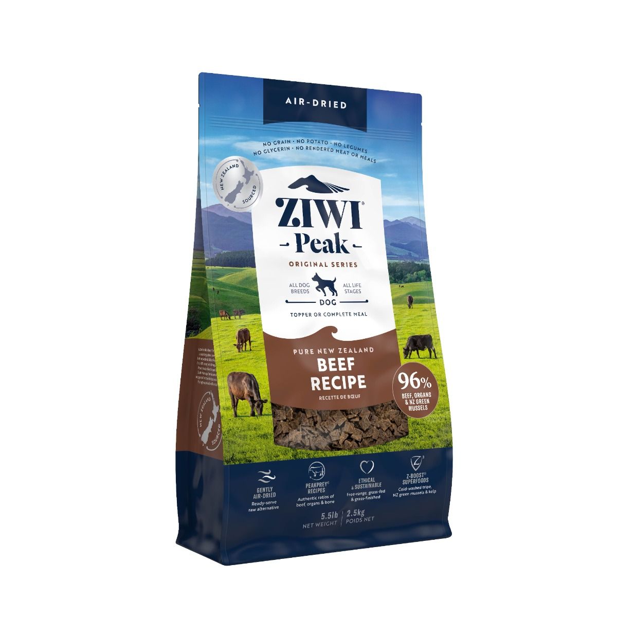 ZIWI Peak Air-Dried Beef Recipe Dry Dog Food - 2.5KG