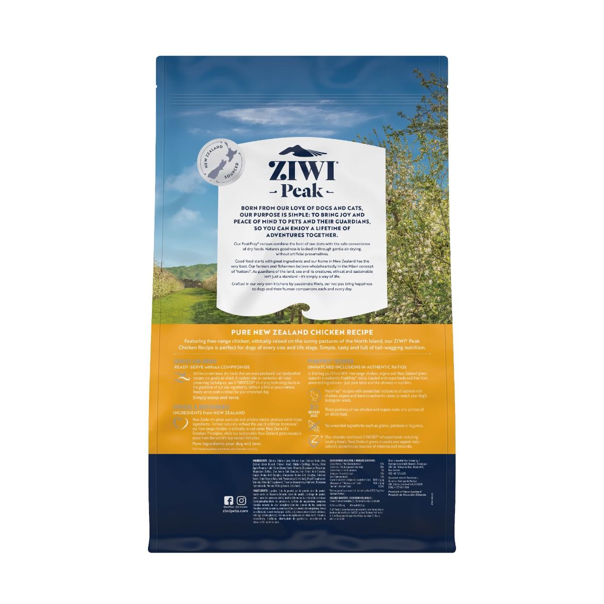 ZIWI Peak Air-Dried Chicken Recipe Dry Dog Food - 4KG