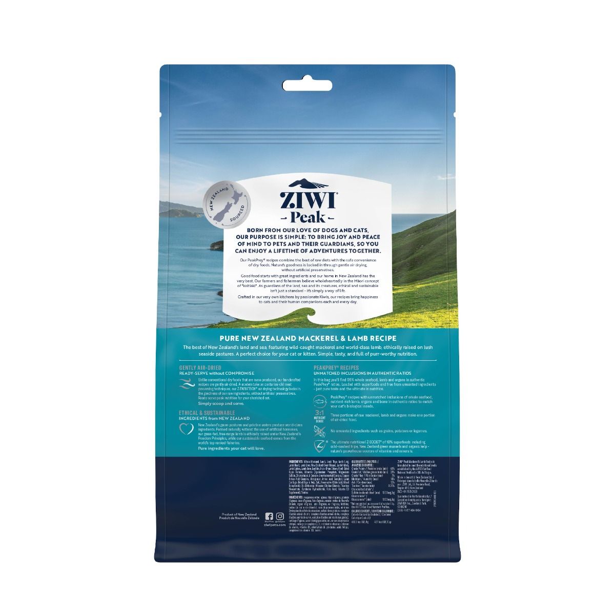 ZIWI Peak Air-Dried Mackerel & Lamb Recipe Dry Cat Food - 400G