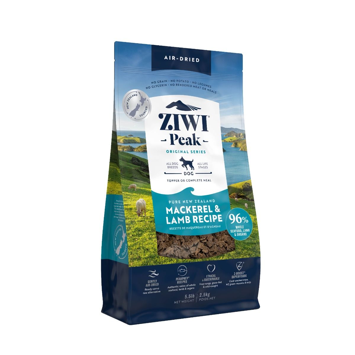 ZIWI Peak Air-Dried Mackerel & Lamb Recipe Dry Dog Food - 2.5KG