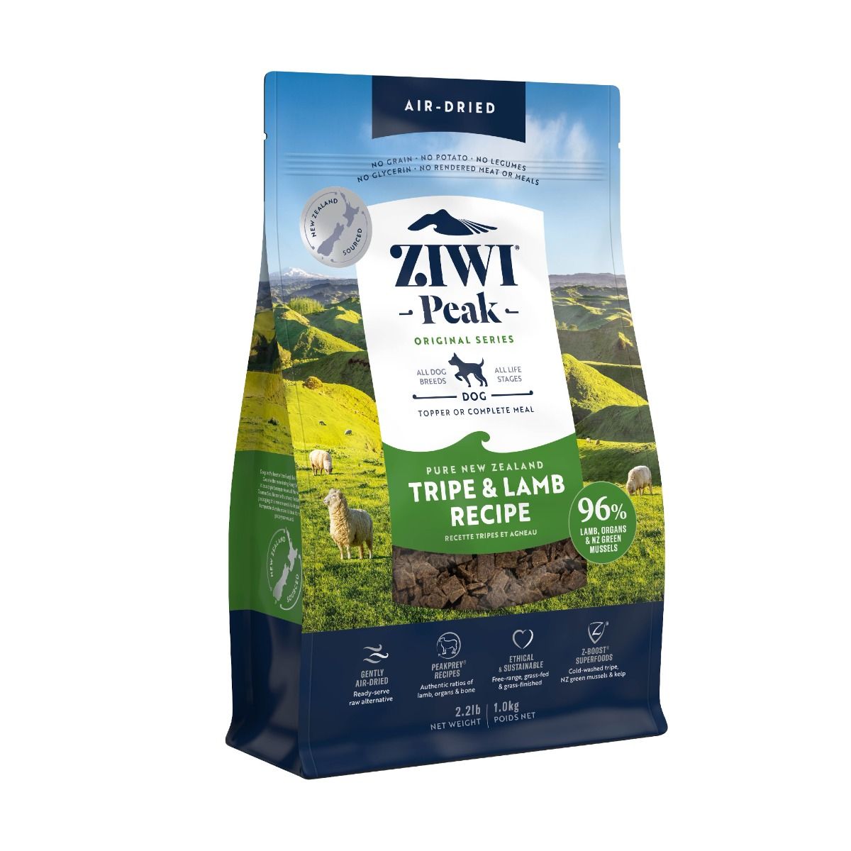 ZIWI Peak Air-Dried Tripe & Lamb Recipe Dry Dog Food - 1KG