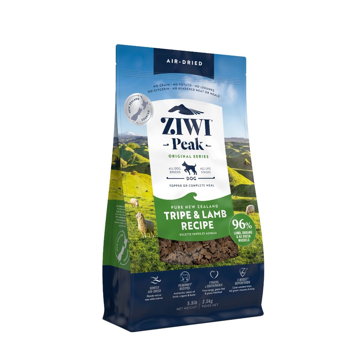 ZIWI Peak Air-Dried Tripe & Lamb Recipe Dry Dog Food - 2.5KG