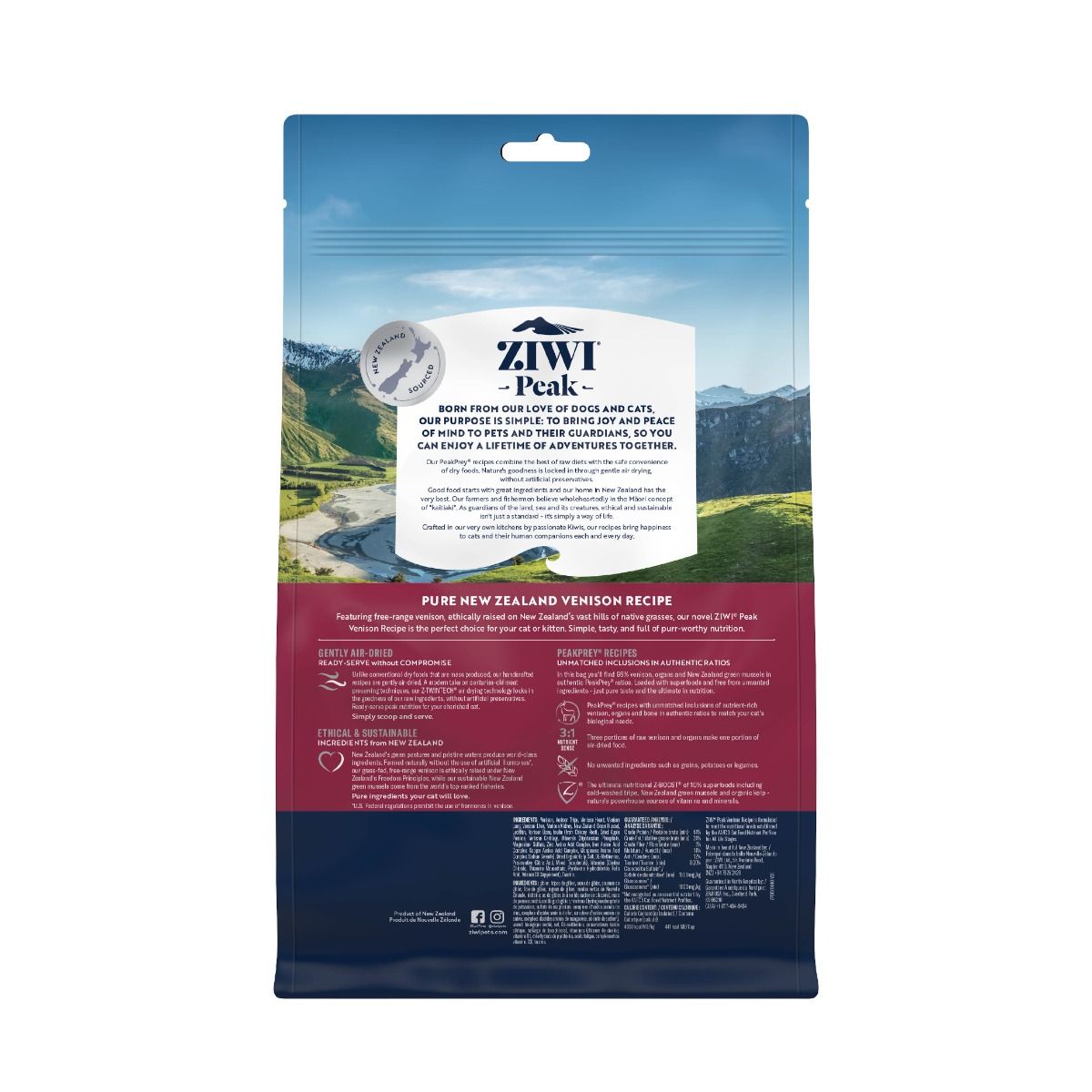 ZIWI Peak Air-Dried Venison Recipe Dry Cat Food 400g - 400G