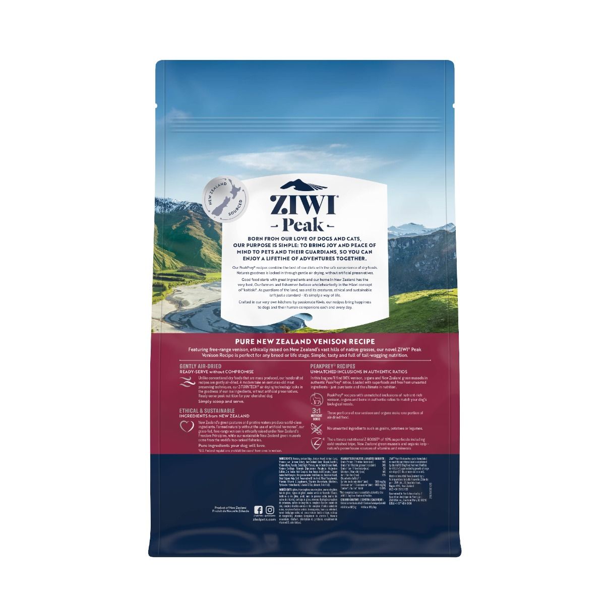 ZIWI Peak Air-Dried Venison Recipe Dry Dog Food - 1KG