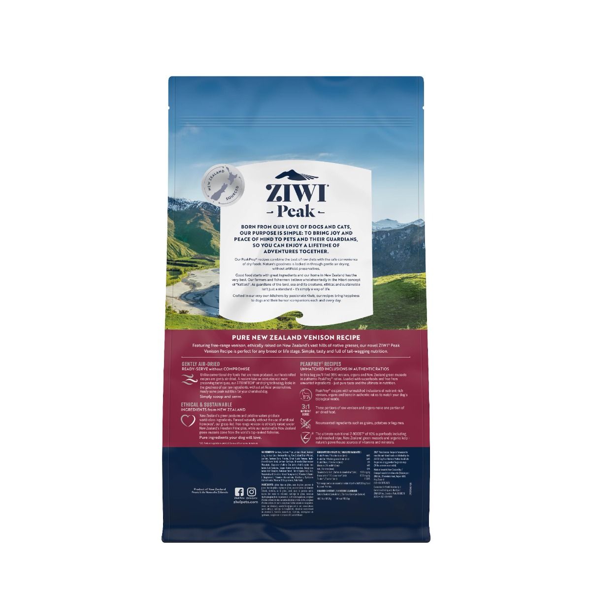 ZIWI Peak Air-Dried Venison Recipe Dry Dog Food - 2.5KG