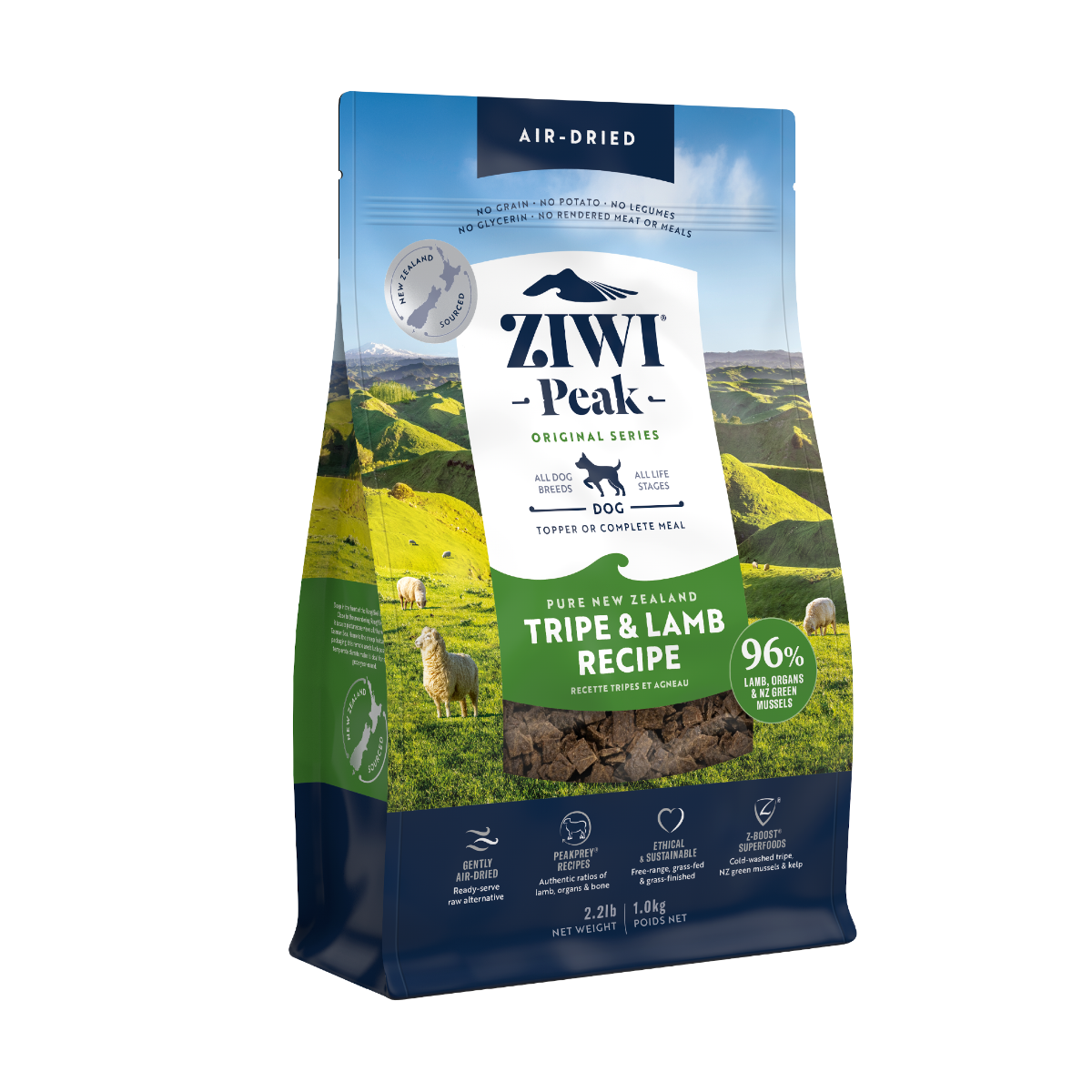 ZIWI Peak Air-Dried Tripe & Lamb Recipe Dry Dog Food - 1KG