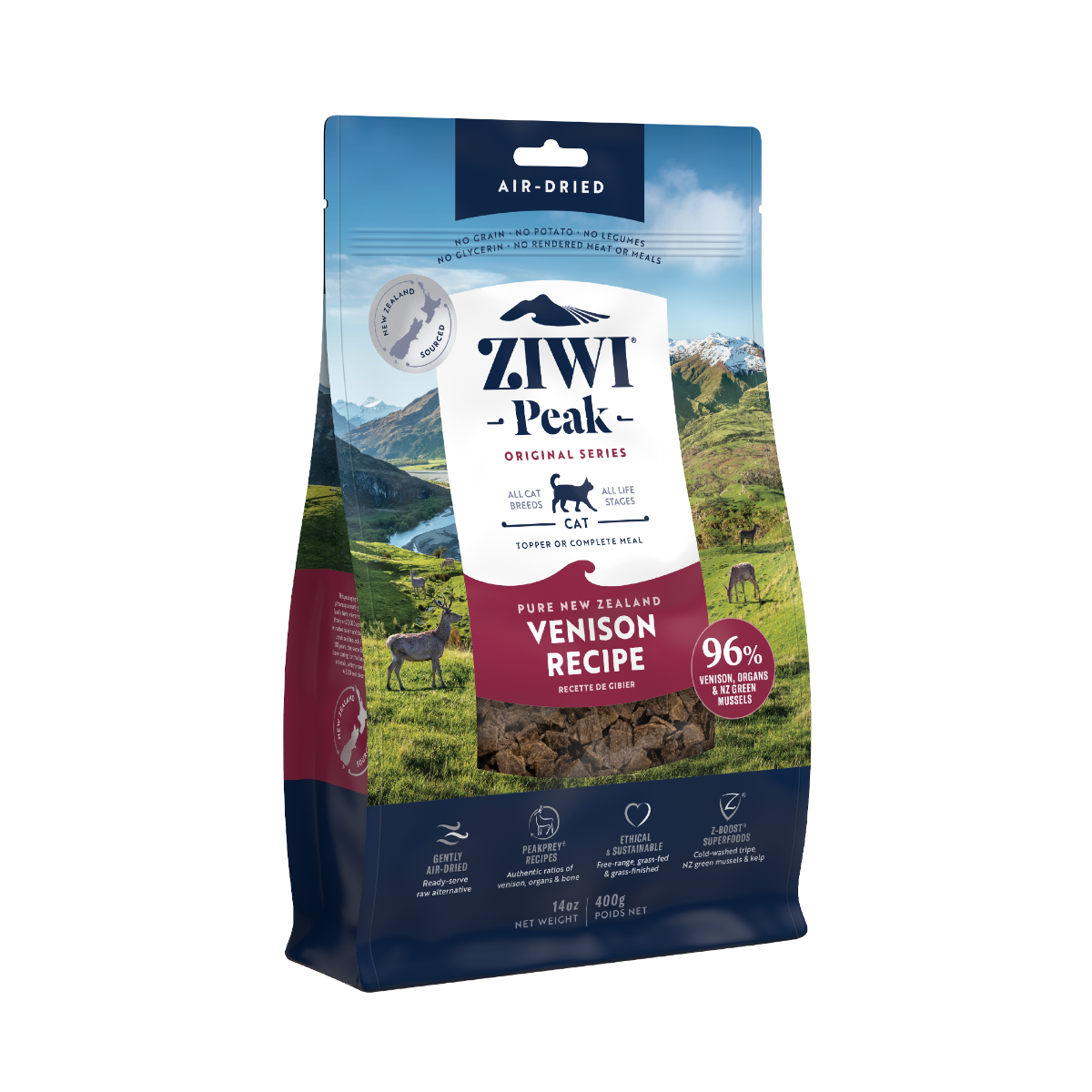 ZIWI Peak Air-Dried Venison Recipe Dry Cat Food 400g - 400G