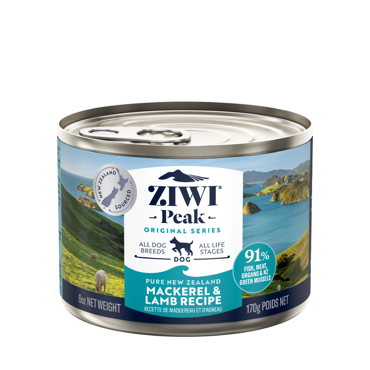 ZIWI Peak Mackerel & Lamb Recipe Wet Dog Food - 170g