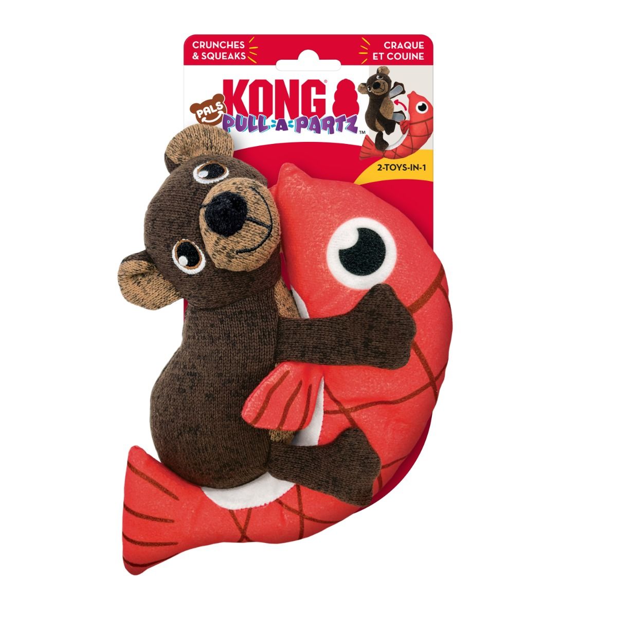 Kong Pull-A-Partz Pals Bear Squeaker Dog Toy - Medium
