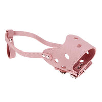 Dog Muzzle PU Leather - M - pink