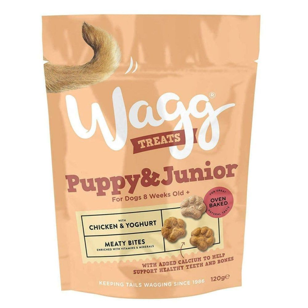 Wagg Puppy & Junior Chicken & Yoghurt Meaty Bites Oven Baked Dog Treats 120g - 120g