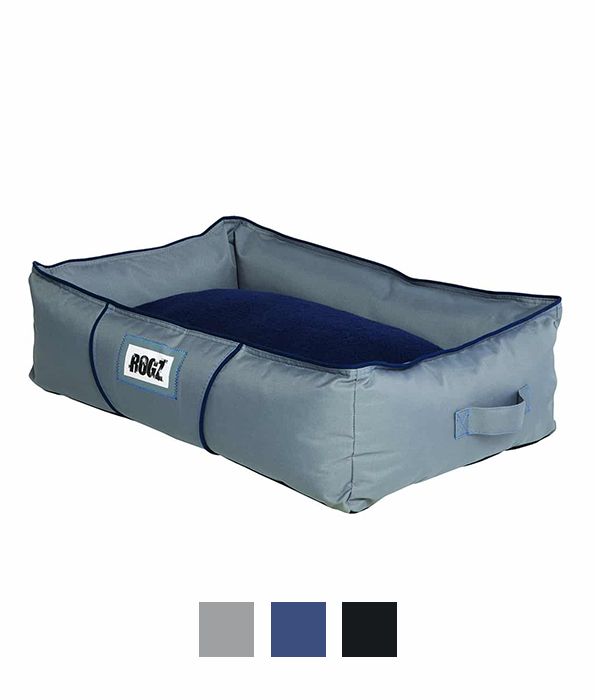 Rogz Lekka Cushioned Dog Bed - NAVY/GREY Medium