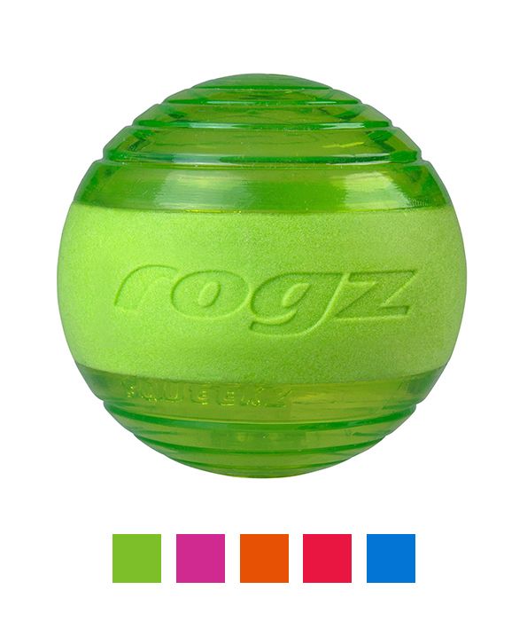 Rogz Squeekz Fetch Ball Dog Toy - RED