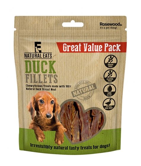 Rosewood Natural Eats Duck Fillets Dog Treats Value Pack 320g - 320g