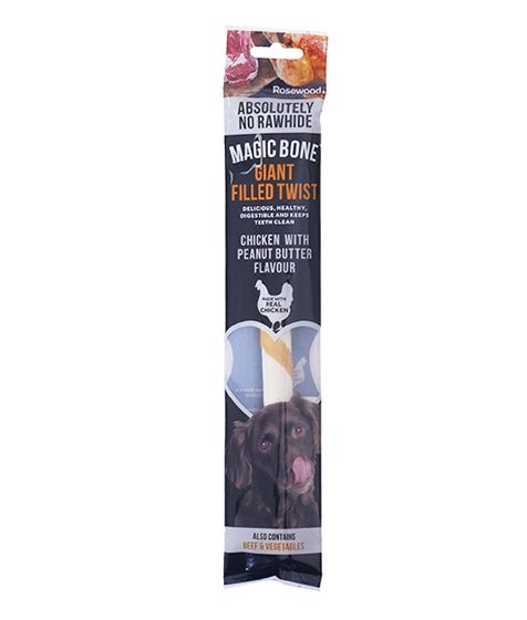 Rosewood Magic Bone Giant Filled Twist Dog Treats 70g - 70g