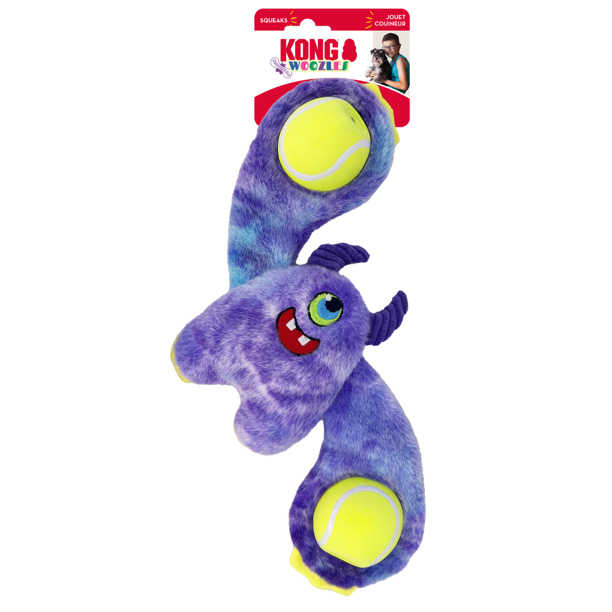 Kong Woozles Monster Squeaker Plush Dog Toy - Medium