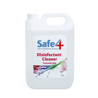 Safe4 Concentrated Disinfectant Cleaner, Odourless, Enhanced Formula, 5 L