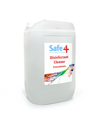 Safe4 Concentrated Disinfectant Cleaner, Odourless Scent, Enhanced Formula, 25 L