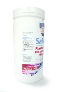 Safe4 Plastic Free Disinfectant Wipes 1:10 Dilution, Enhanced Formula, 100 wipes