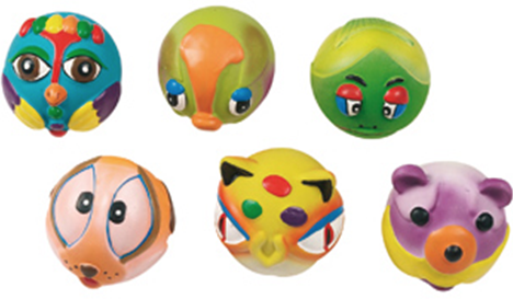 Flamingo Latex Face Ball Dog Toy - OS
