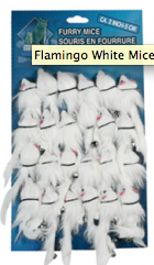 Flamingo White Mice with Bell Cat Toy - 6CM