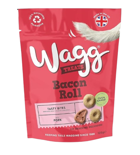 Wagg Bacon Roll Pork Tasty Bites Oven Baked Dog Treats 125g - 125g