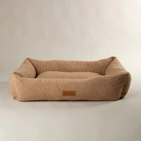 Thumbnail for Scruffs Boucle Box Dog Bed - Desert Brown Small