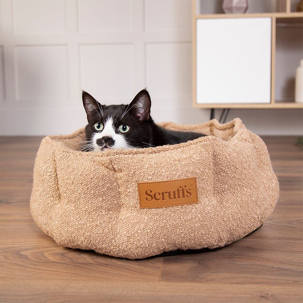 Scruffs Boucle Cat Bed - Slate Grey