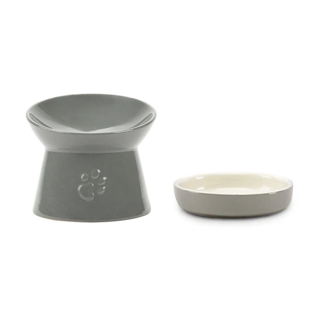 Scruffs Classic Raised Feeder Cat Bowl - Grey 12cm