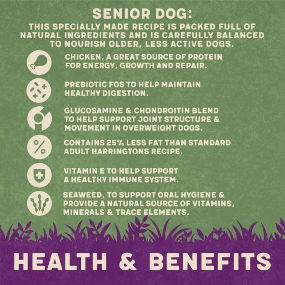 Harringtons Complete Chicken & Rice Senior Dry Dog Food 12kg - 1.7kg